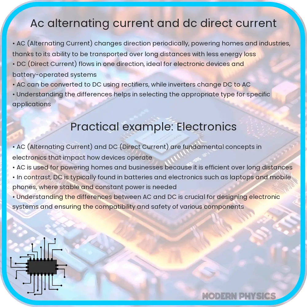 AC - Alternating Current - and DC - Direct Current