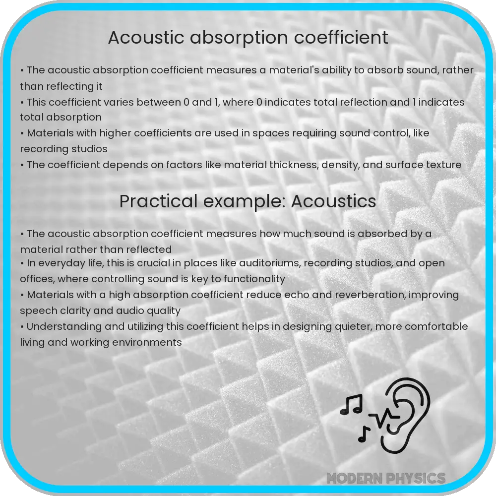 Acoustic absorption coefficient