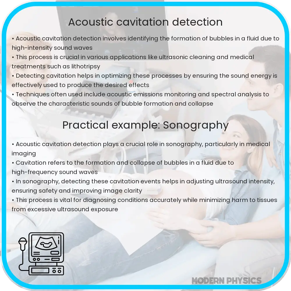 Acoustic cavitation detection