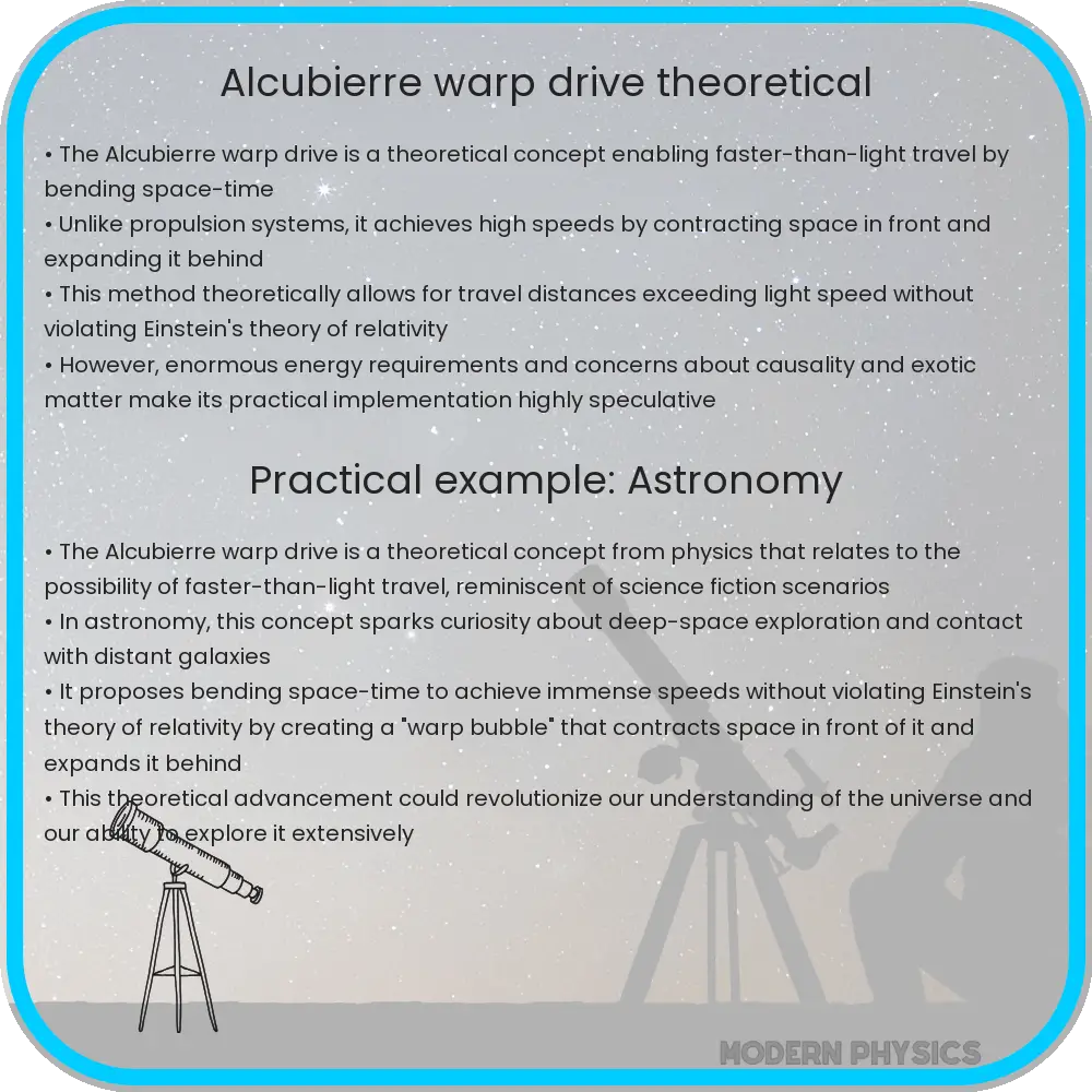 Alcubierre warp drive - theoretical