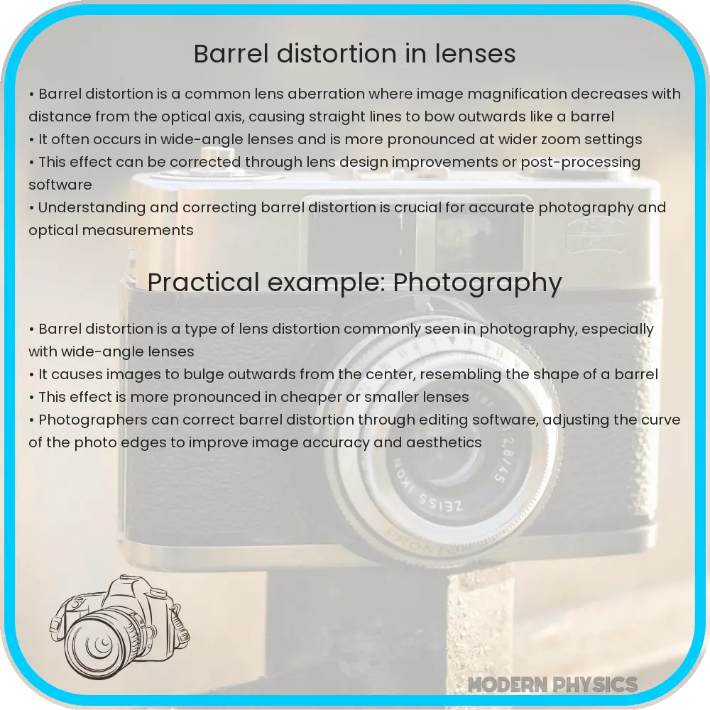 Barrel distortion in lenses