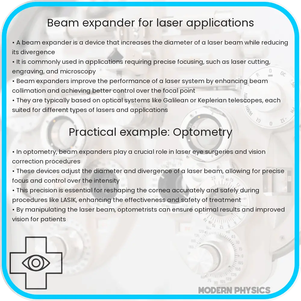 Beam expander for laser applications
