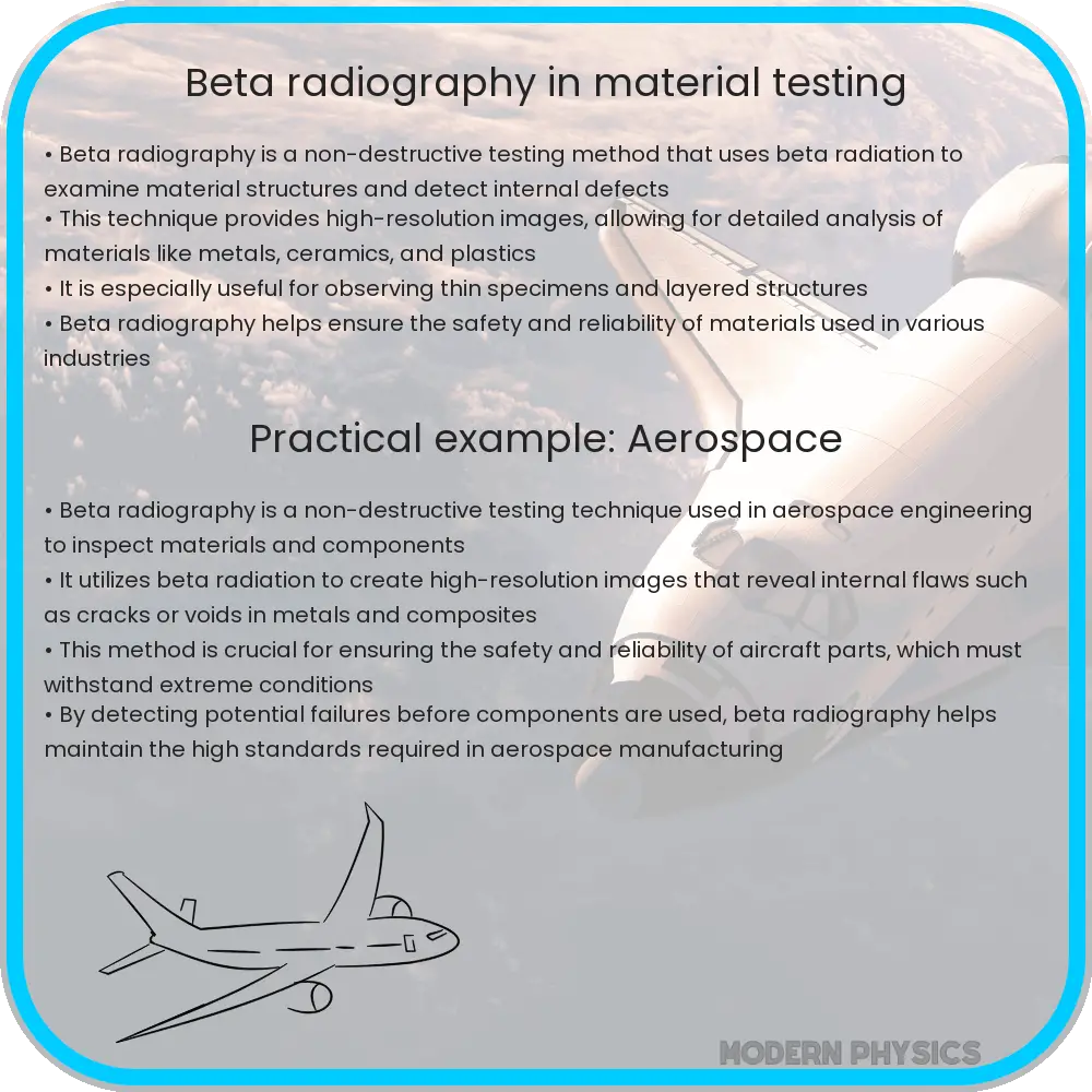 Beta radiography in material testing