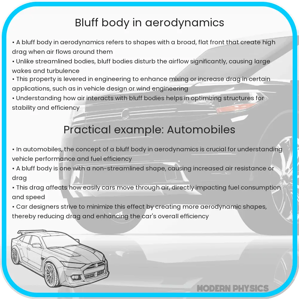 Bluff body in aerodynamics