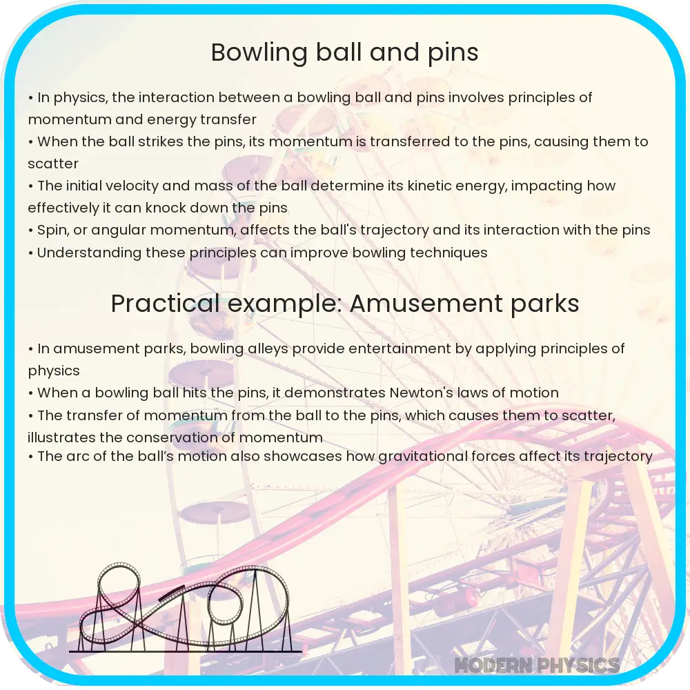 Bowling ball and pins