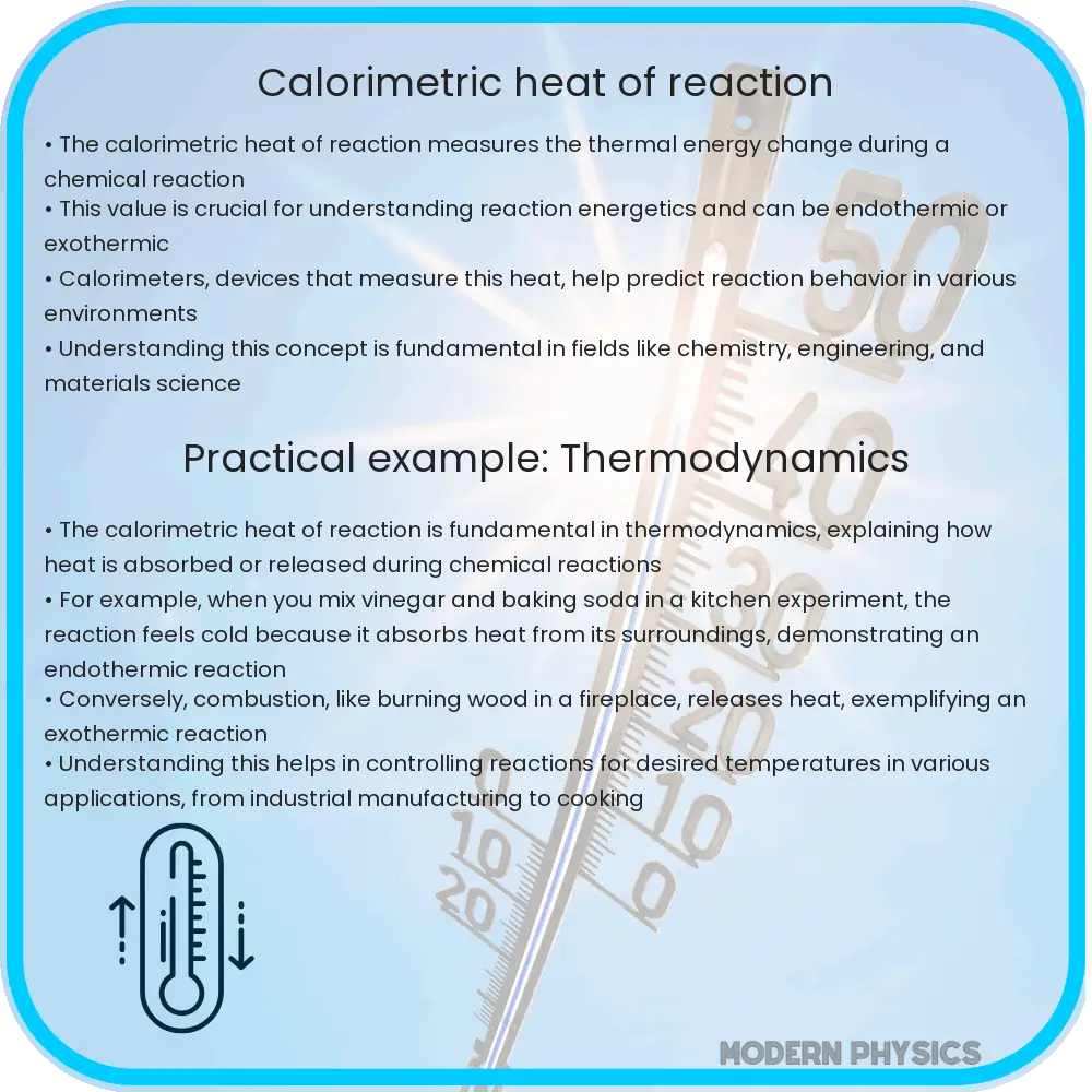 Calorimetric heat of reaction