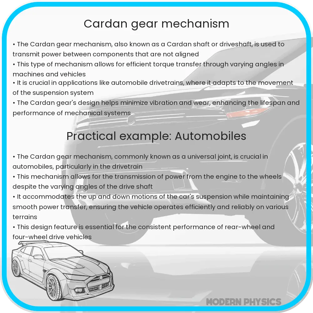 Cardan gear mechanism