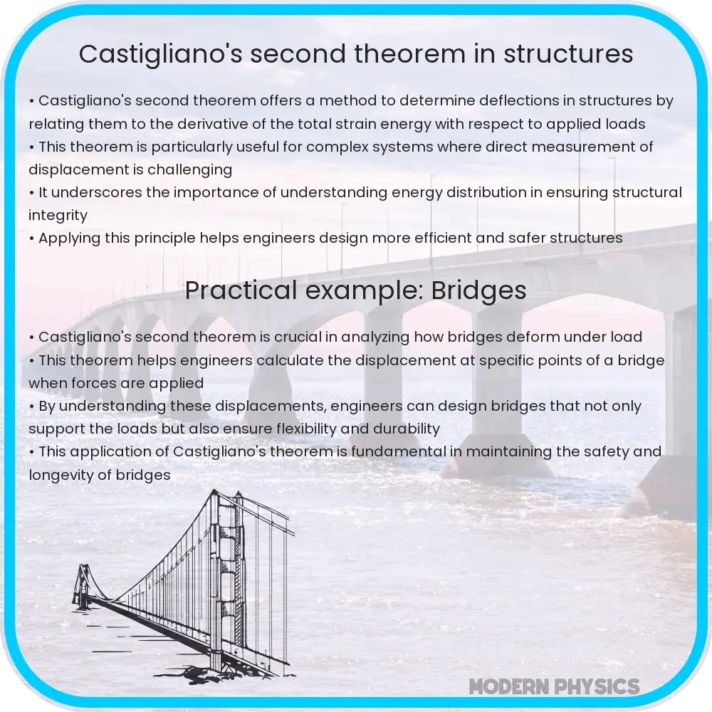 Castigliano's second theorem in structures