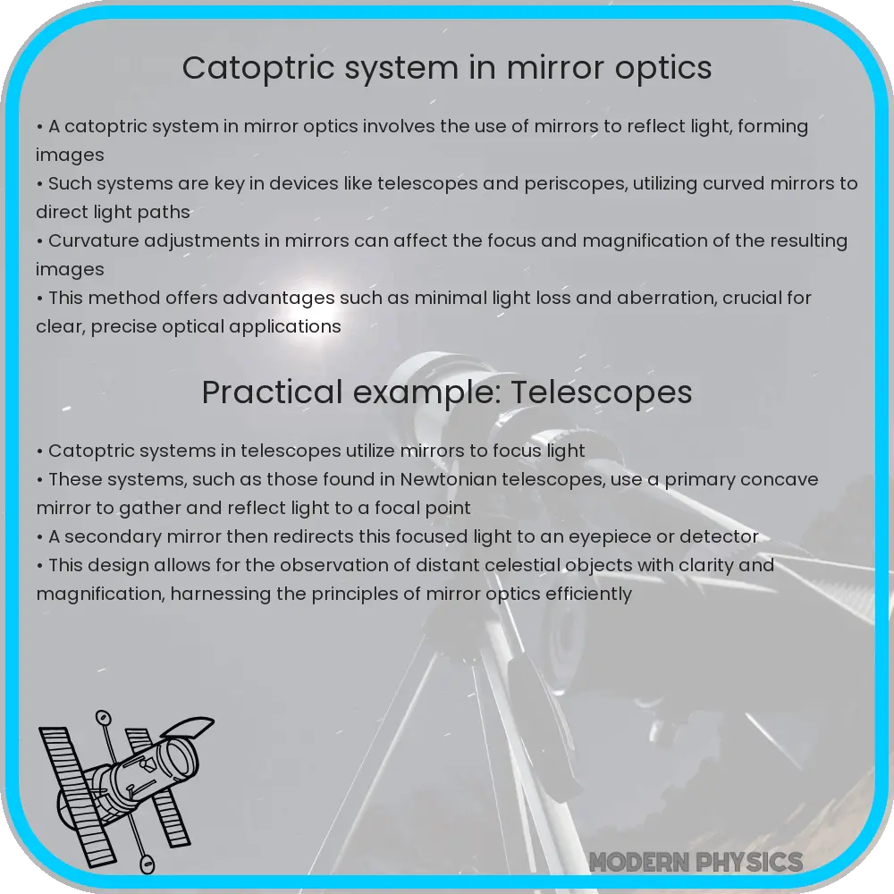 Catoptric system in mirror optics