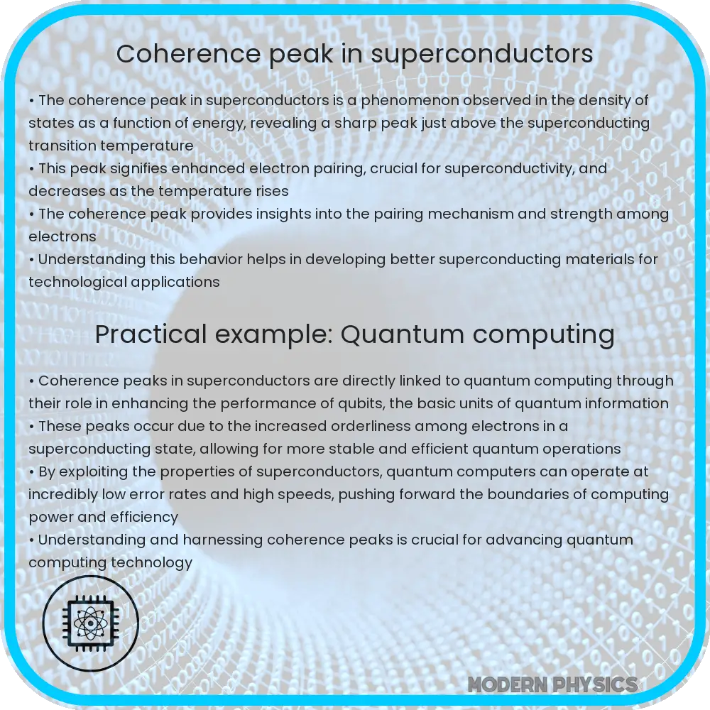 Coherence peak in superconductors