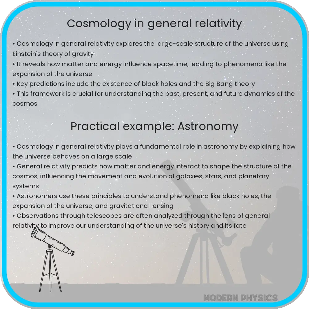 Cosmology in general relativity