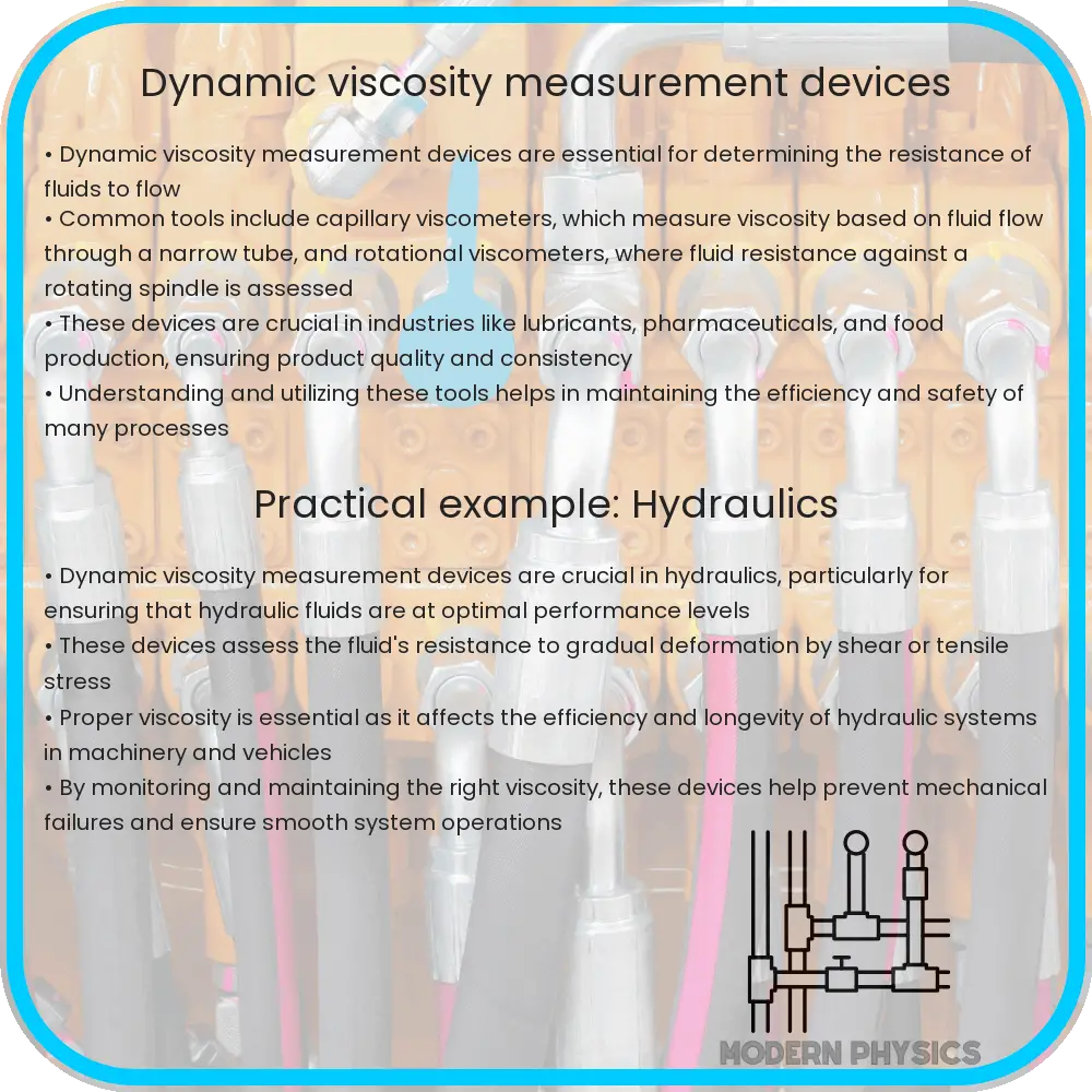 Dynamic viscosity measurement devices