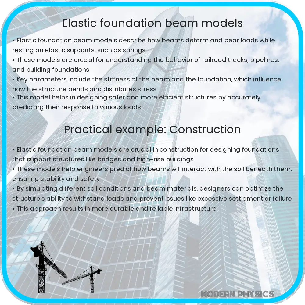 Elastic foundation beam models