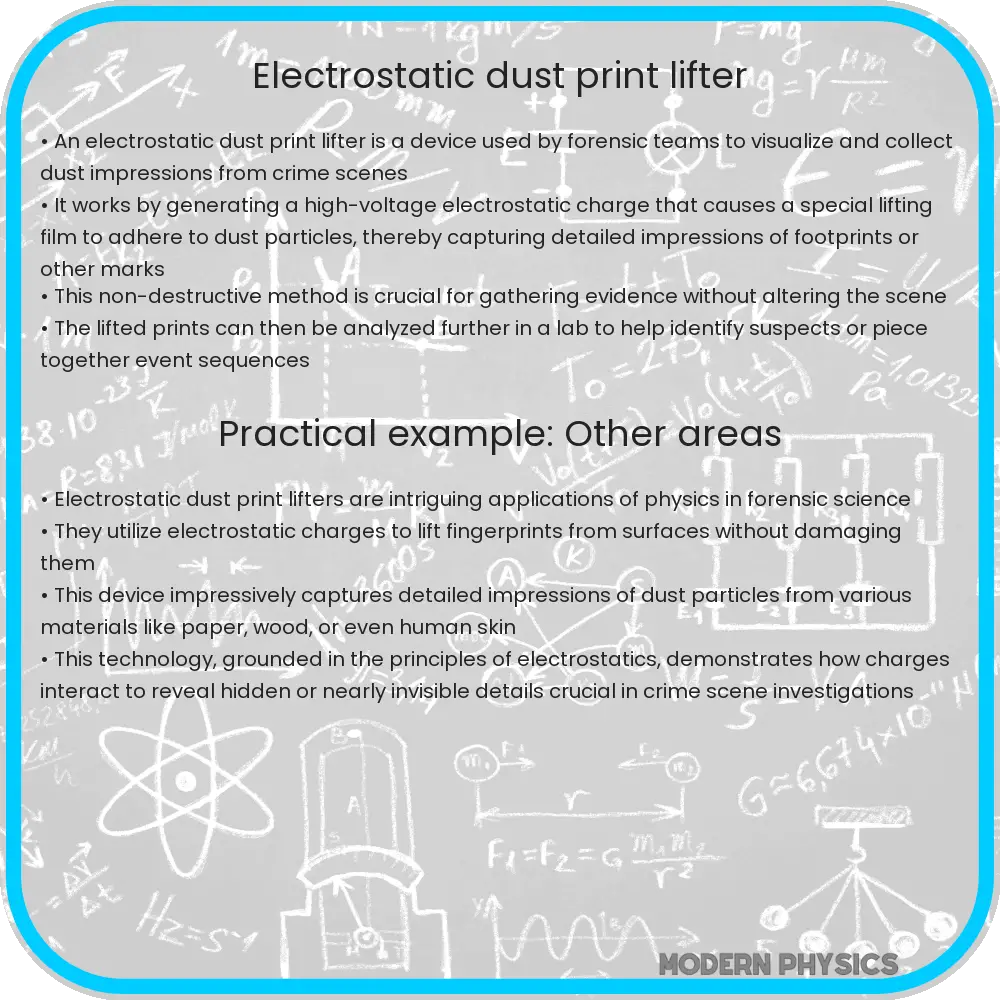 Electrostatic dust print lifter