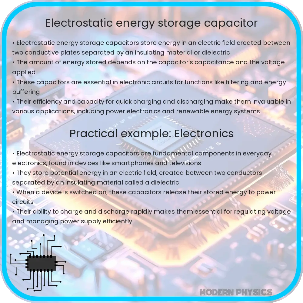 Electrostatic energy storage capacitor