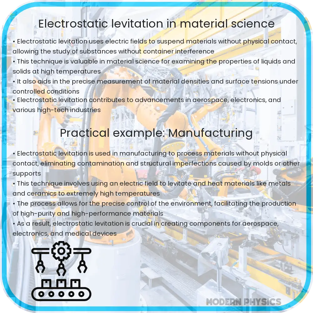 Electrostatic levitation in material science