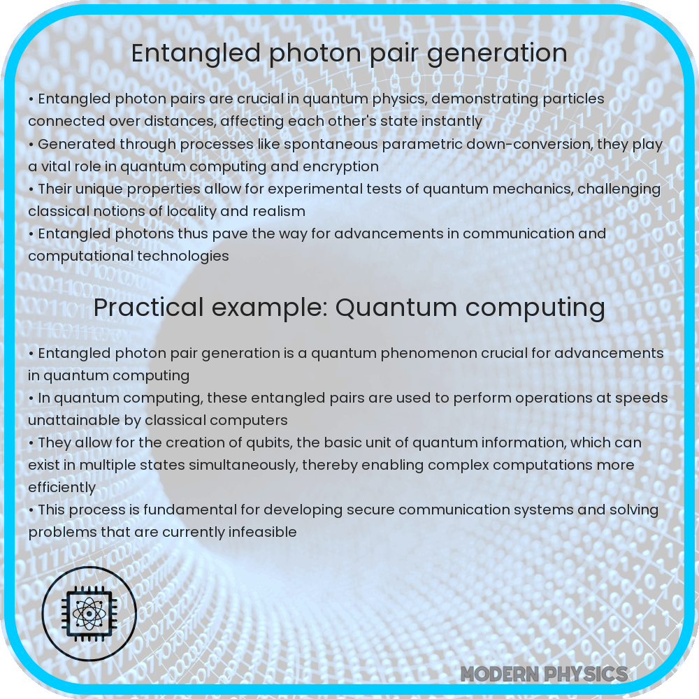 Entangled photon pair generation