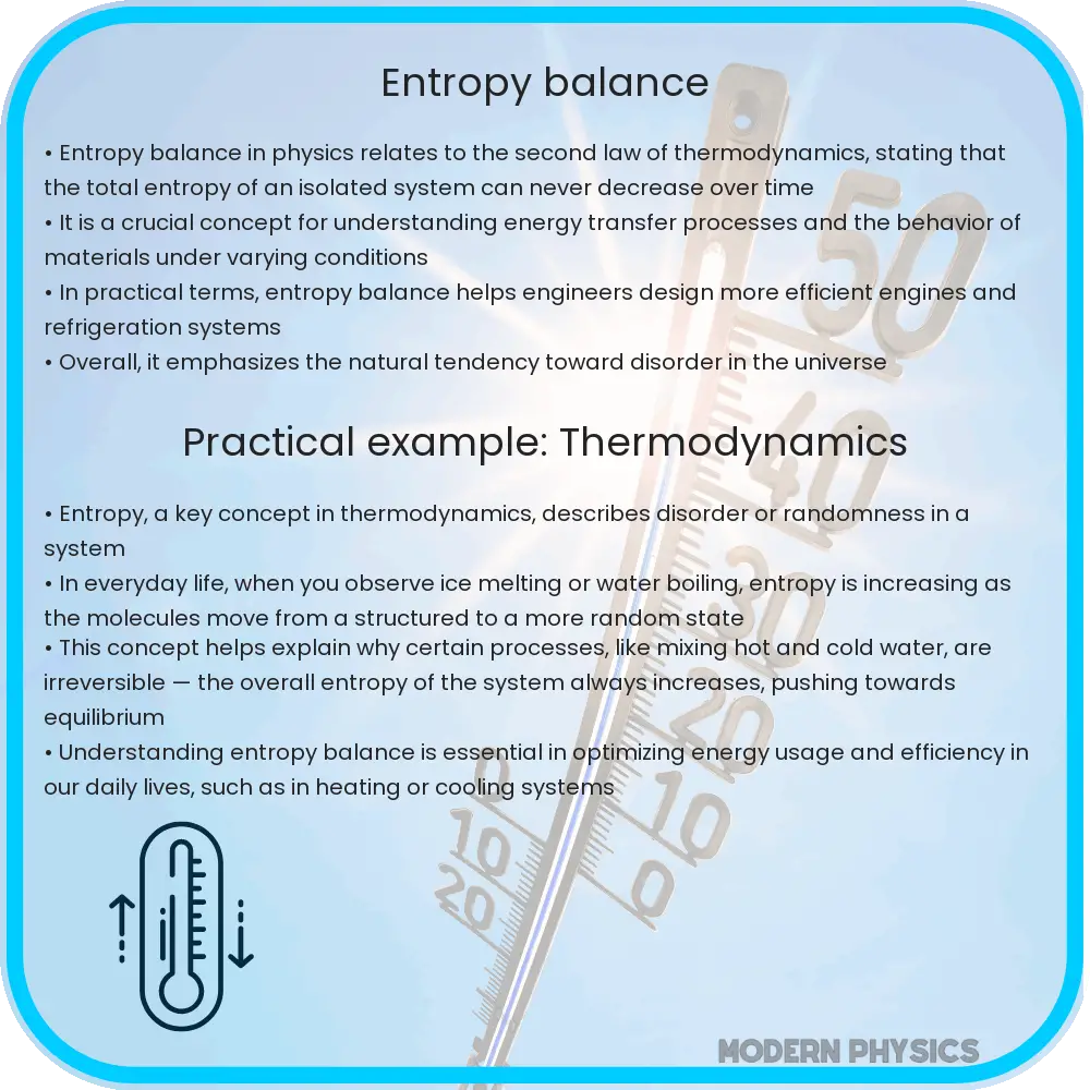 Entropy balance