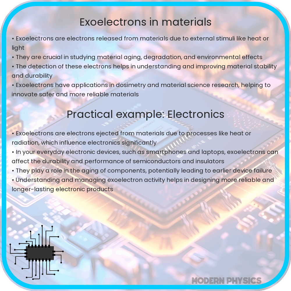 Exoelectrons in Materials