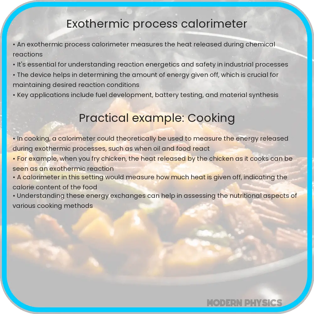 Exothermic process calorimeter