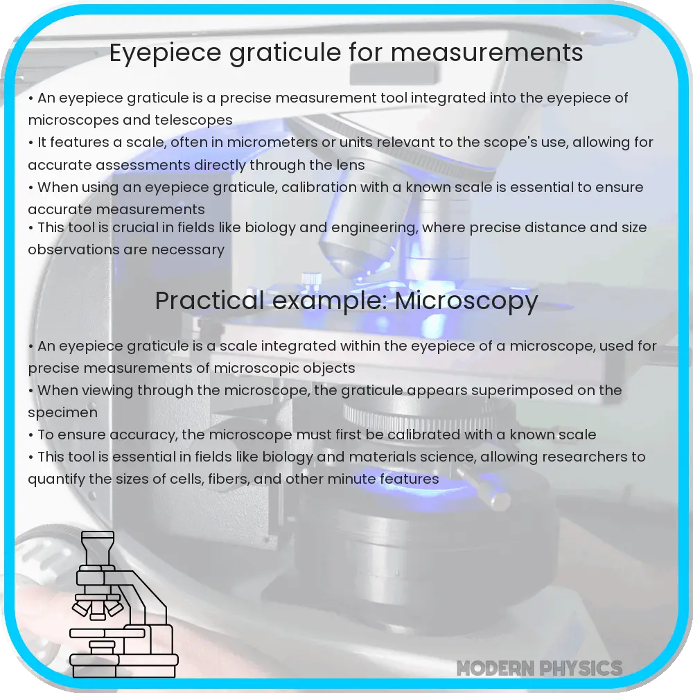 Eyepiece graticule for measurements
