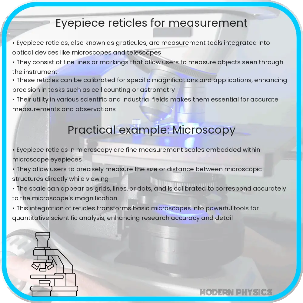 Eyepiece reticles for measurement