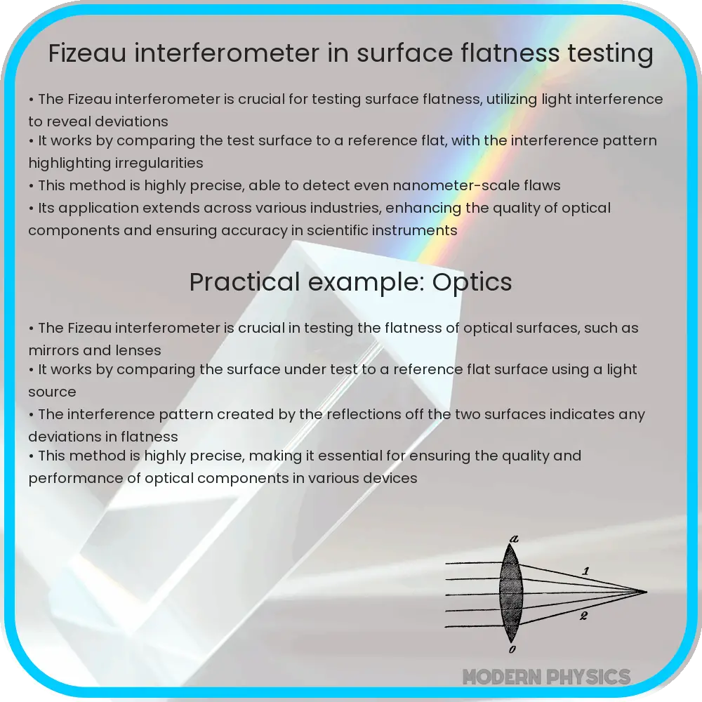 Fizeau interferometer in surface flatness testing