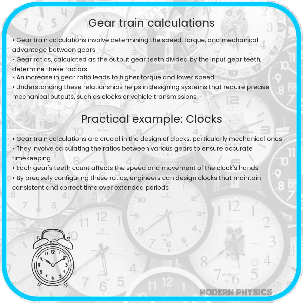 Gear train calculations