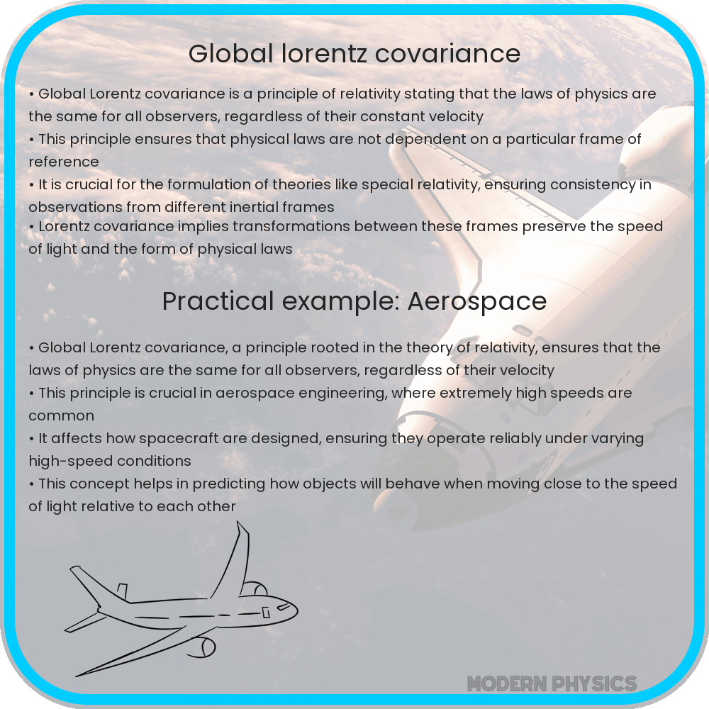 Global Lorentz covariance
