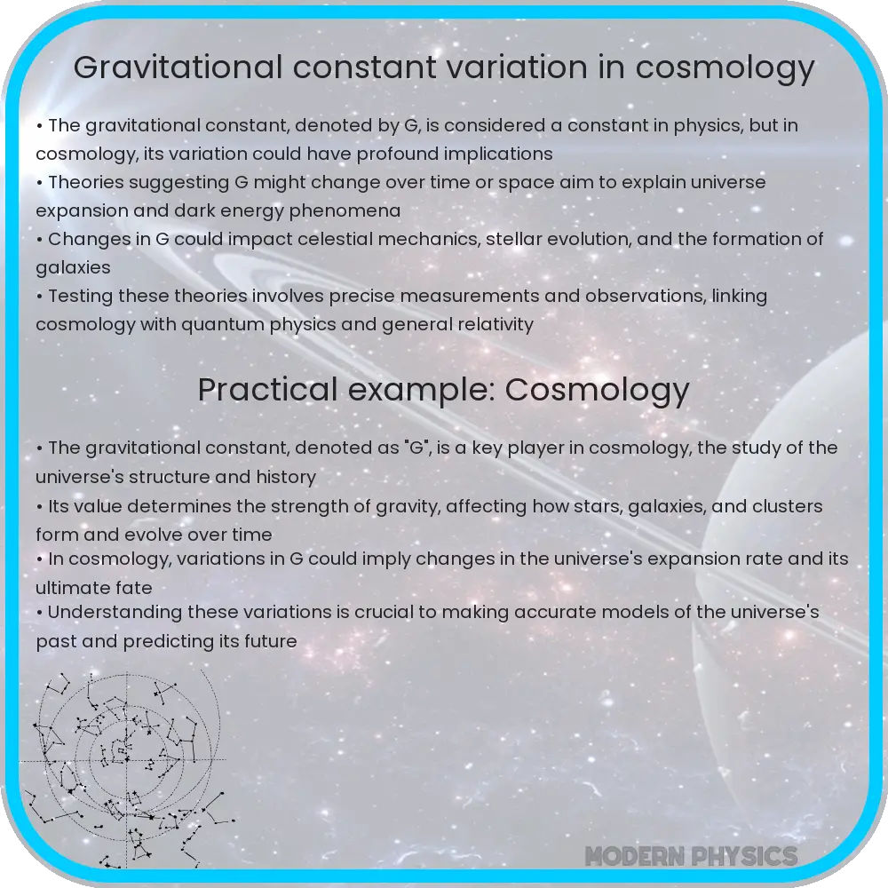 Gravitational constant variation in cosmology