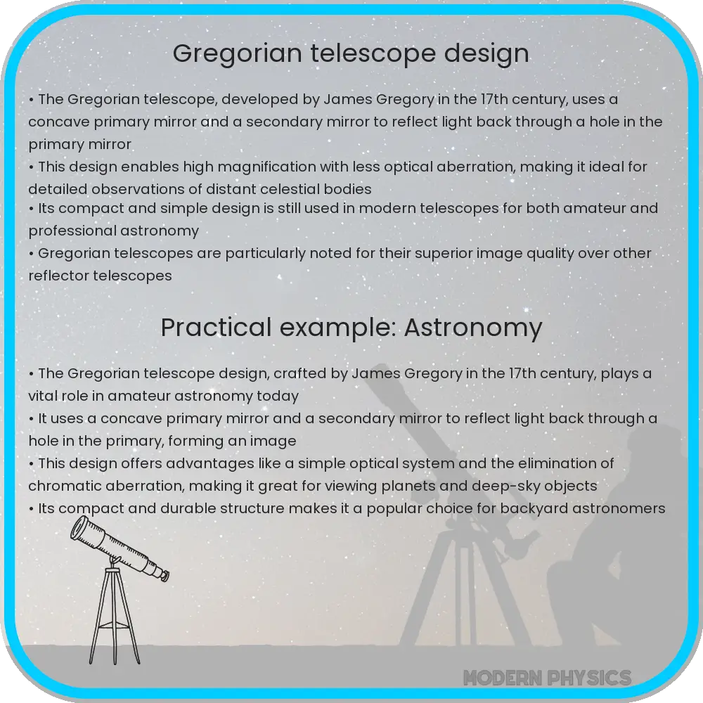 Gregorian telescope design