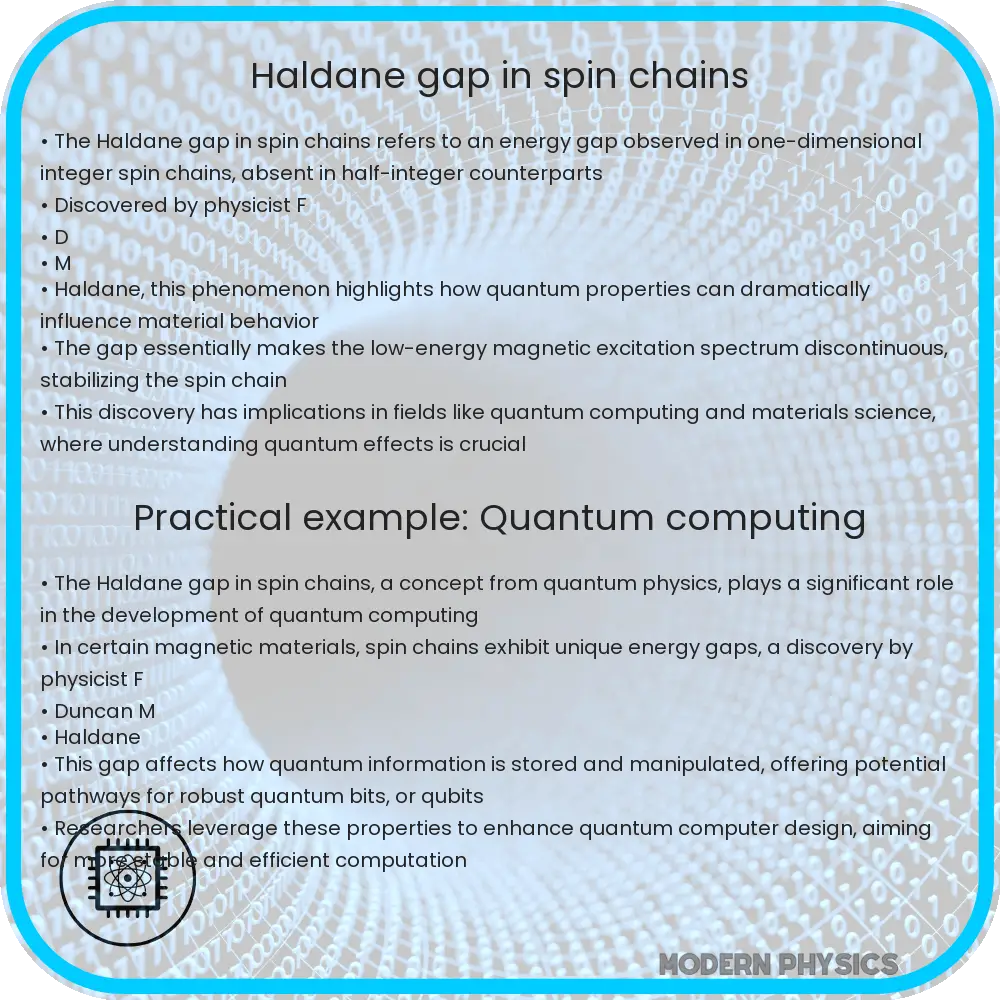 Haldane gap in spin chains