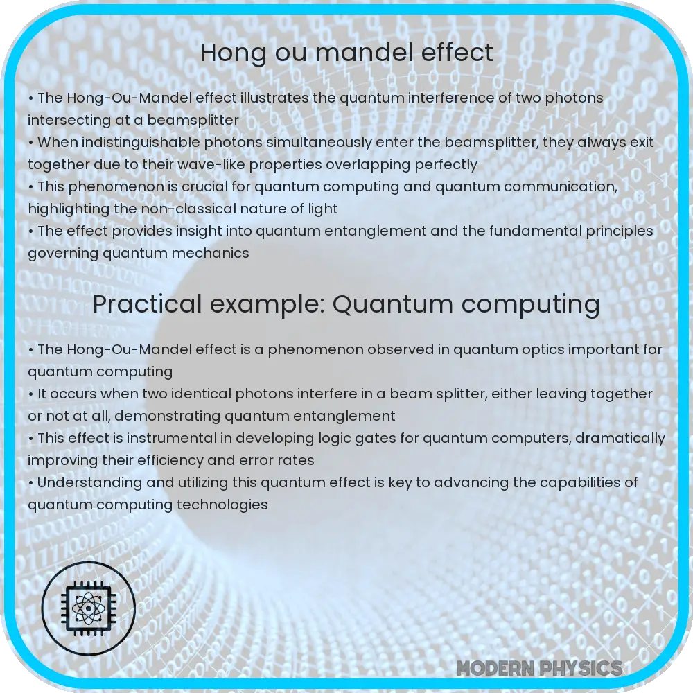 Hong-Ou-Mandel effect