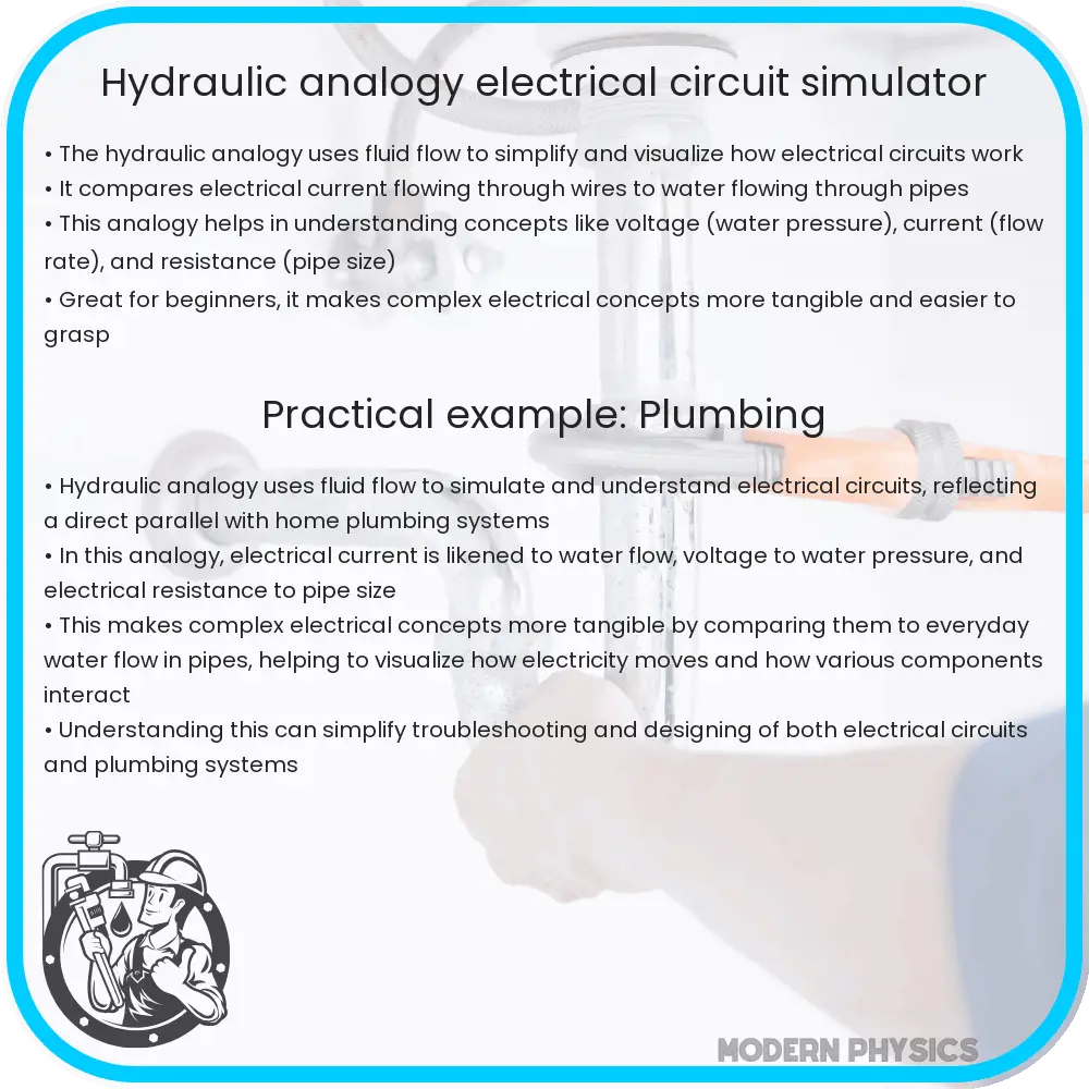 Hydraulic analogy electrical circuit simulator