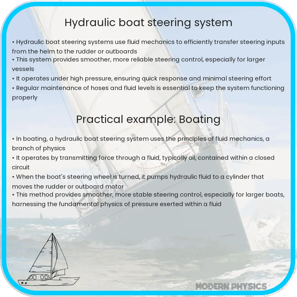 Hydraulic boat steering system
