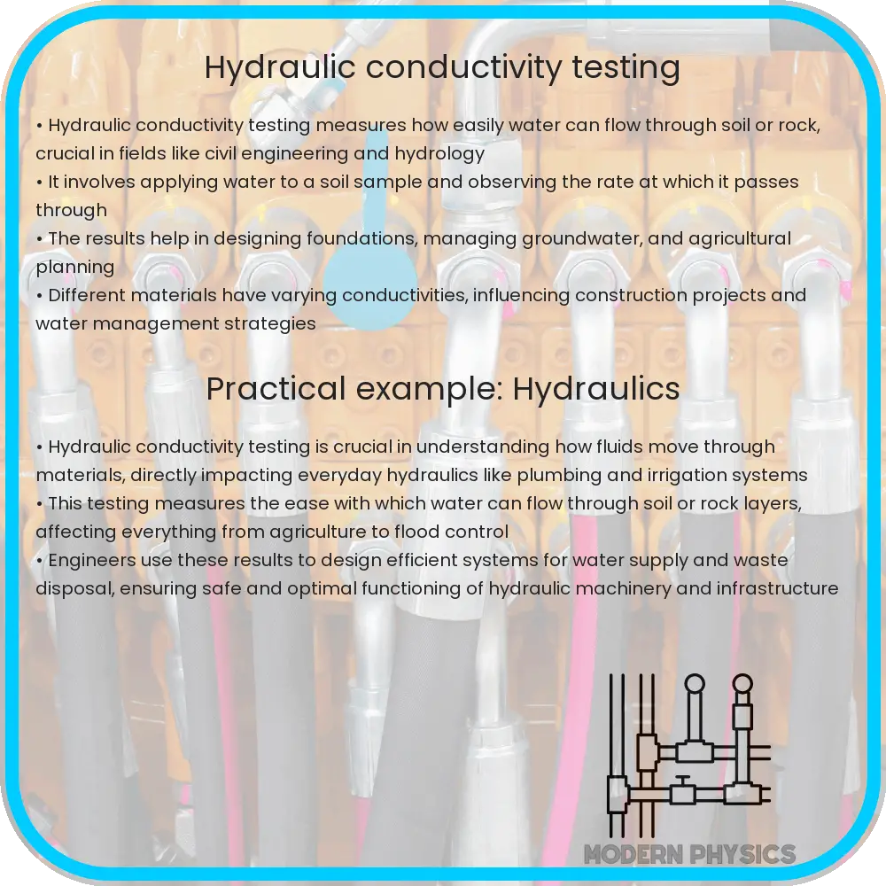 Hydraulic conductivity testing