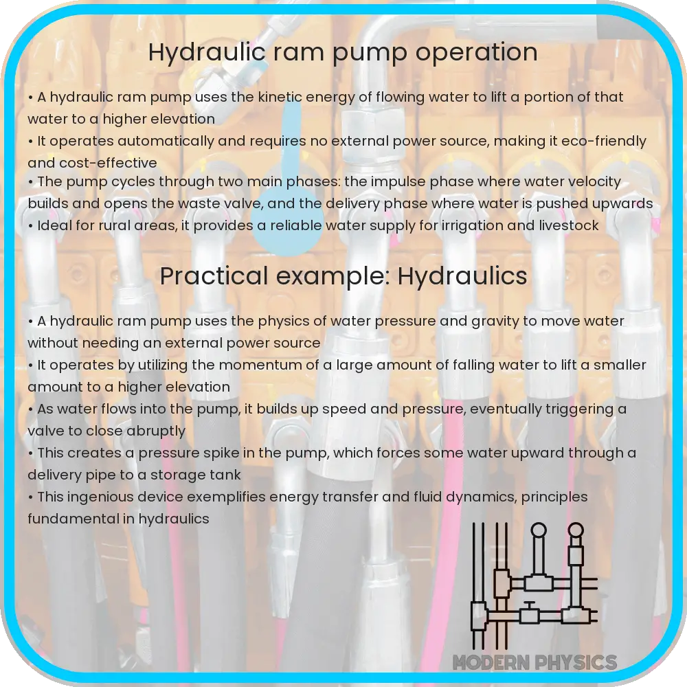 Hydraulic ram pump operation