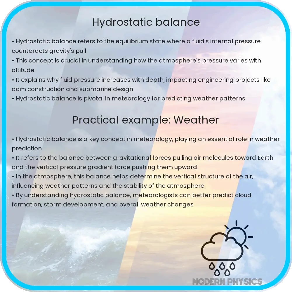 Hydrostatic balance