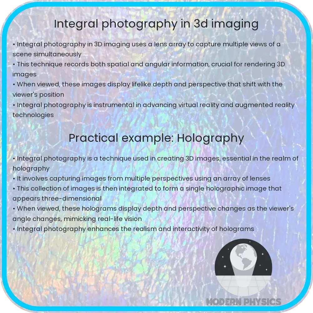Integral photography in 3D imaging