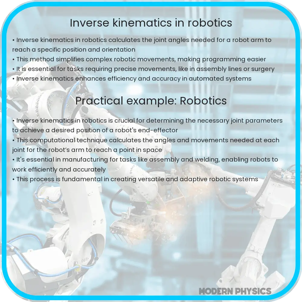 Inverse kinematics in robotics