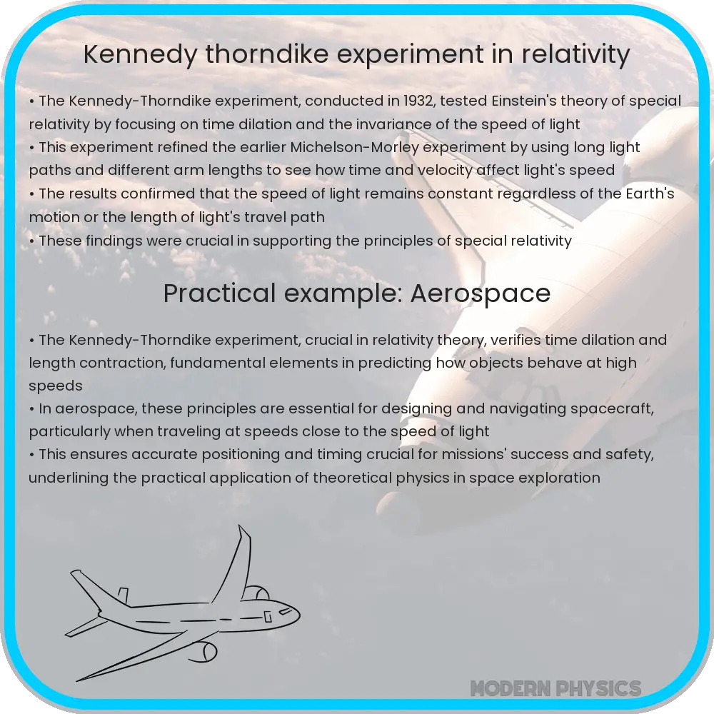 Kennedy-Thorndike experiment in relativity