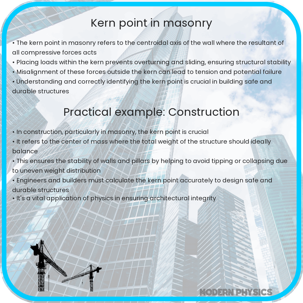 Kern point in masonry