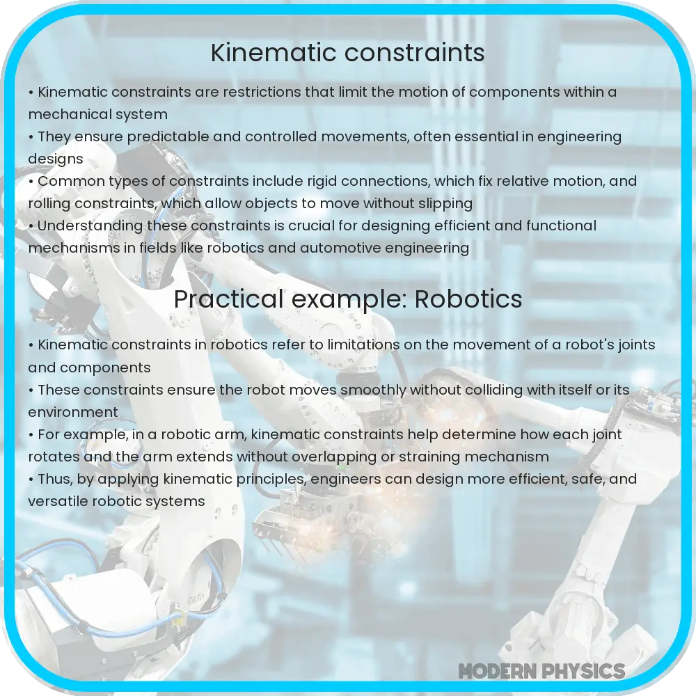 Kinematic constraints
