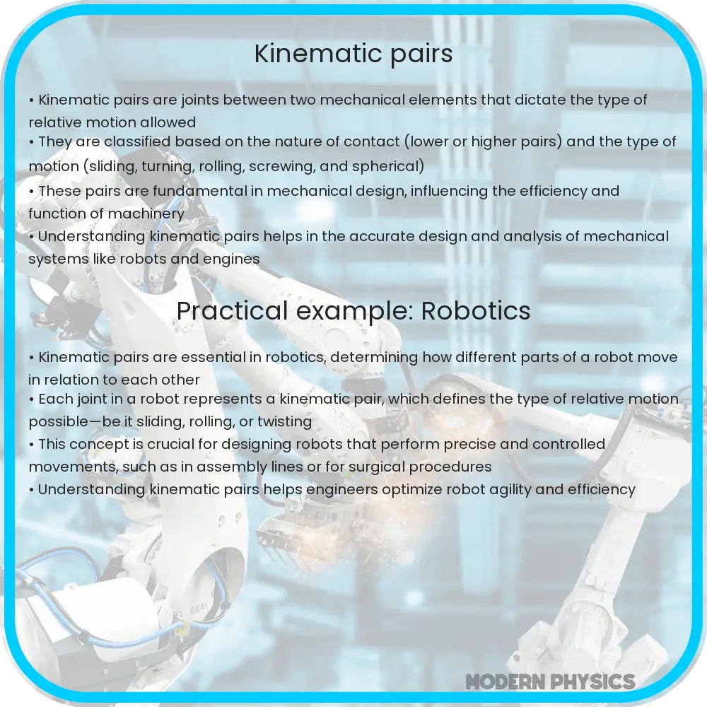 Kinematic pairs
