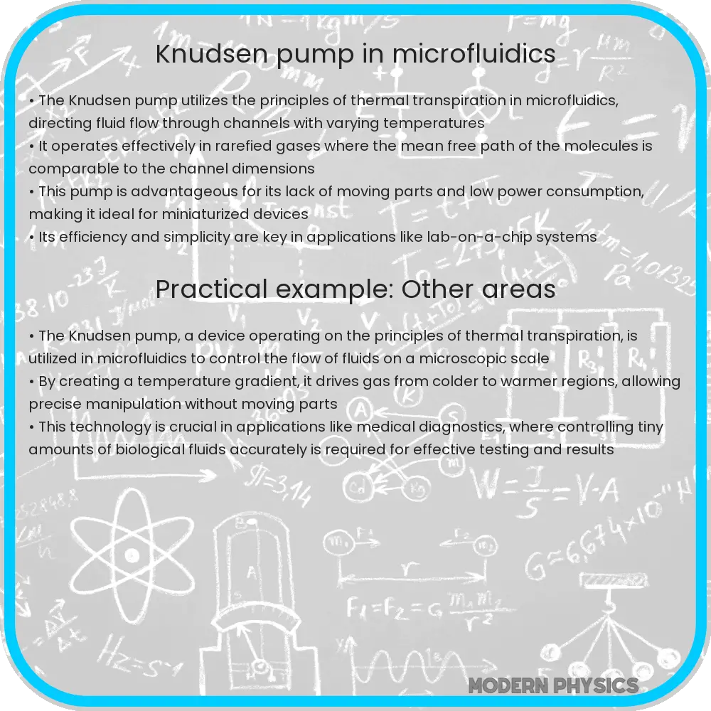Knudsen pump in microfluidics