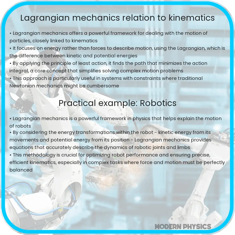Lagrangian mechanics - relation to kinematics