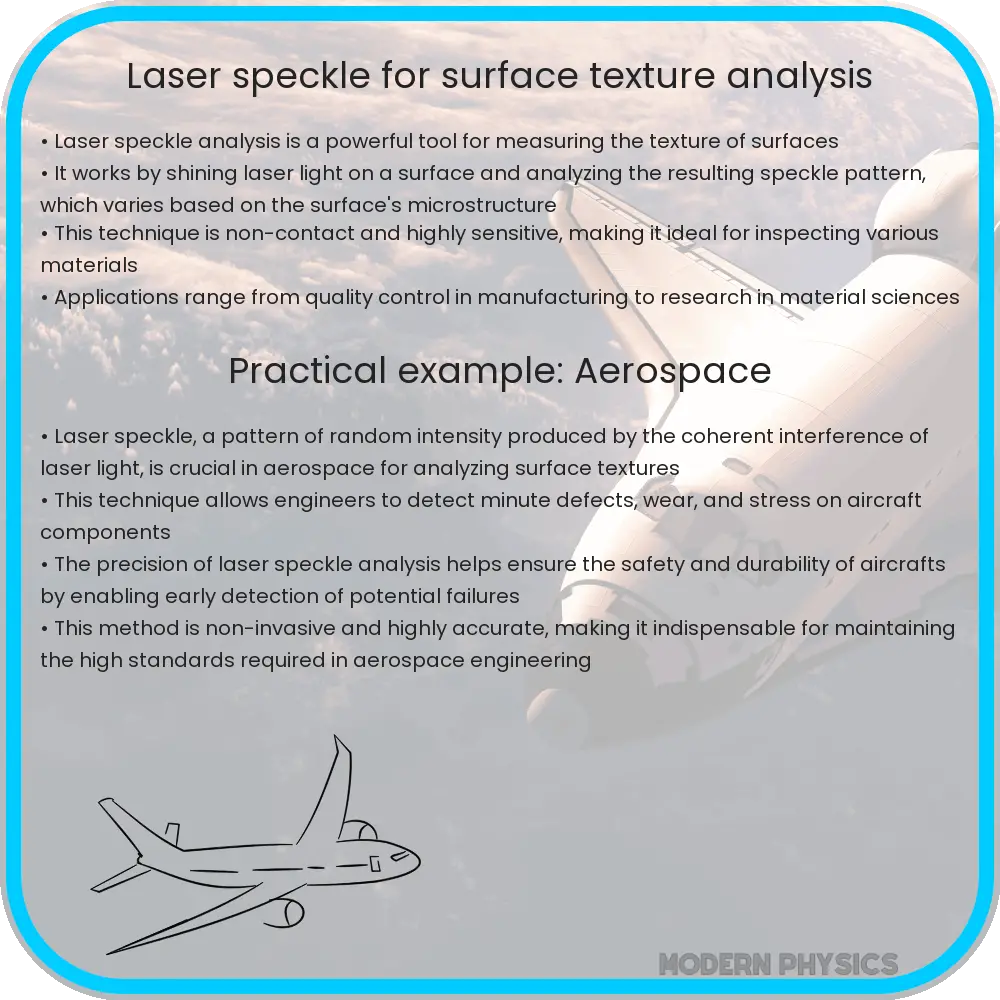 Laser speckle for surface texture analysis