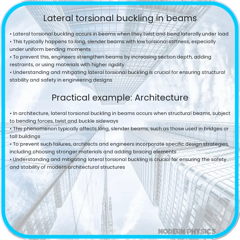 Lateral torsional buckling in beams