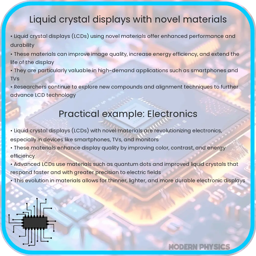 Liquid crystal displays with novel materials