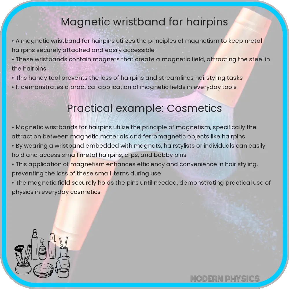 Magnetic wristband for hairpins